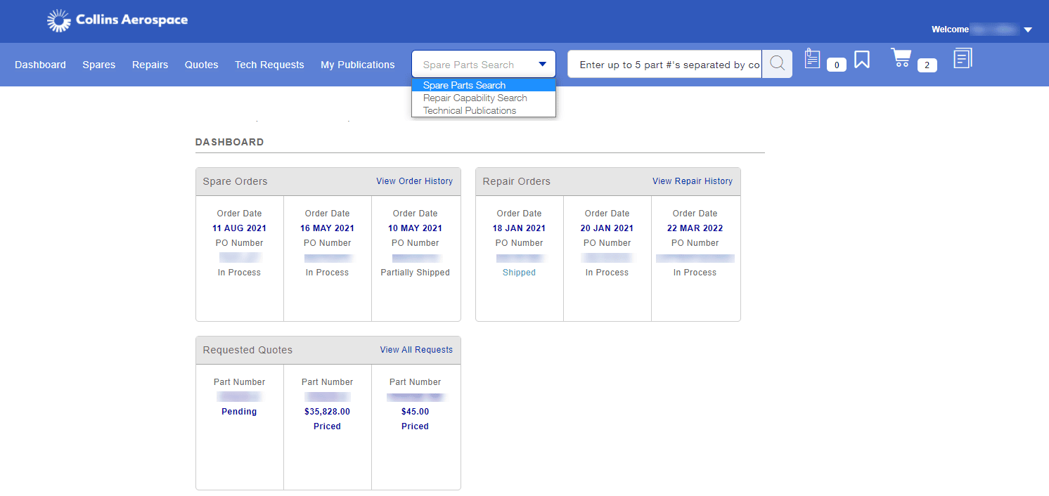 Collins Aerospace Old Customer Portal